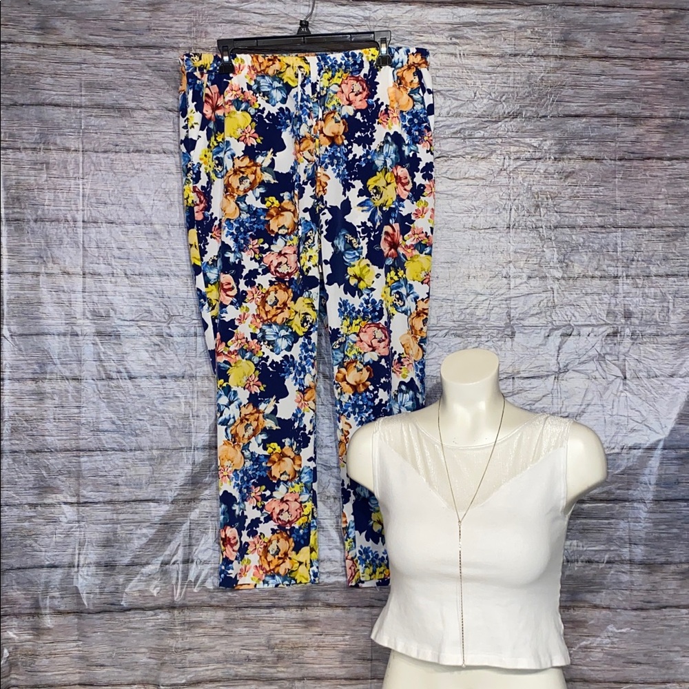 The Limited Multicolor Floral Print Pull On Pants